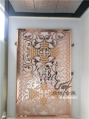 【鋁板雕花屏風(fēng)隔斷 玫瑰雕花+方體K金鑲花】?jī)r(jià)格_廠家_批發(fā)_參數(shù)_圖片_屏風(fēng)欄目
